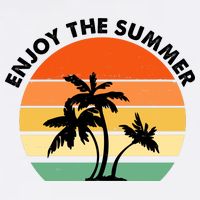 Enjoy The Summer Retro Sunset Palm Tree Garment-Dyed Sweatshirt