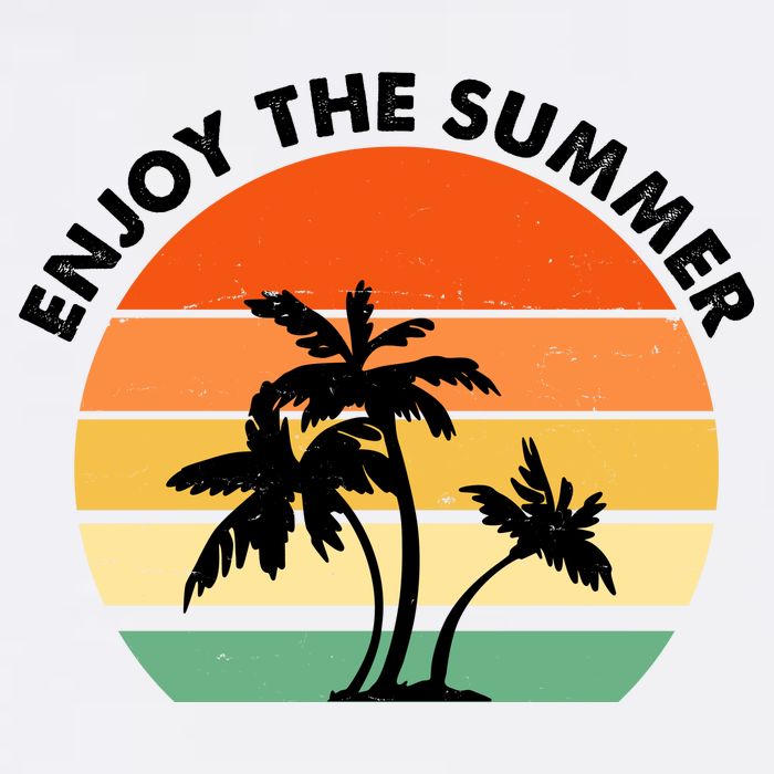 Enjoy The Summer Retro Sunset Palm Tree Garment-Dyed Sweatshirt