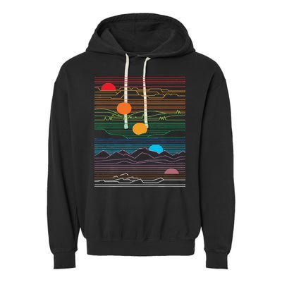 EDM Techno Sun Moon Design Dance Rave Music Festival Garment-Dyed Fleece Hoodie