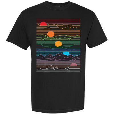 EDM Techno Sun Moon Design Dance Rave Music Festival Garment-Dyed Heavyweight T-Shirt