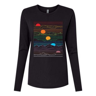 EDM Techno Sun Moon Design Dance Rave Music Festival Womens Cotton Relaxed Long Sleeve T-Shirt