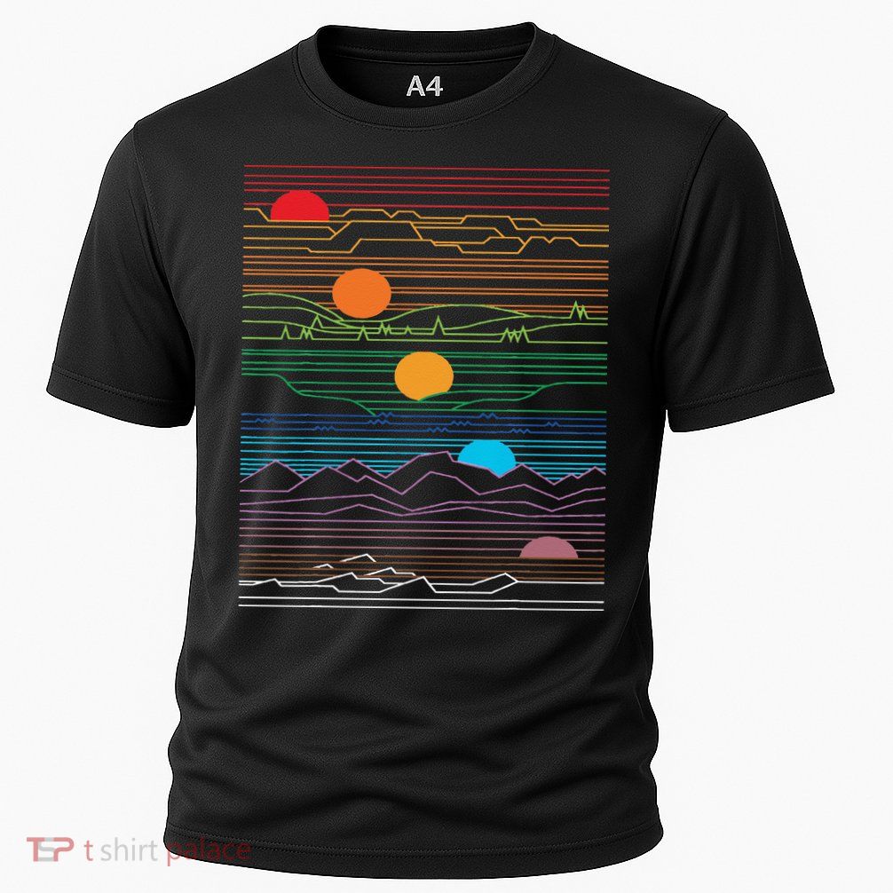 EDM Techno Sun Moon Design Dance Rave Music Festival Performance Shirt