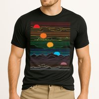 EDM Techno Sun Moon Design Dance Rave Music Festival Cooling Performance Crew T-Shirt