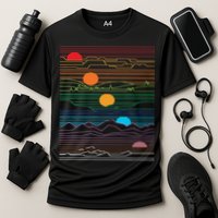 EDM Techno Sun Moon Design Dance Rave Music Festival Cooling Performance Crew T-Shirt