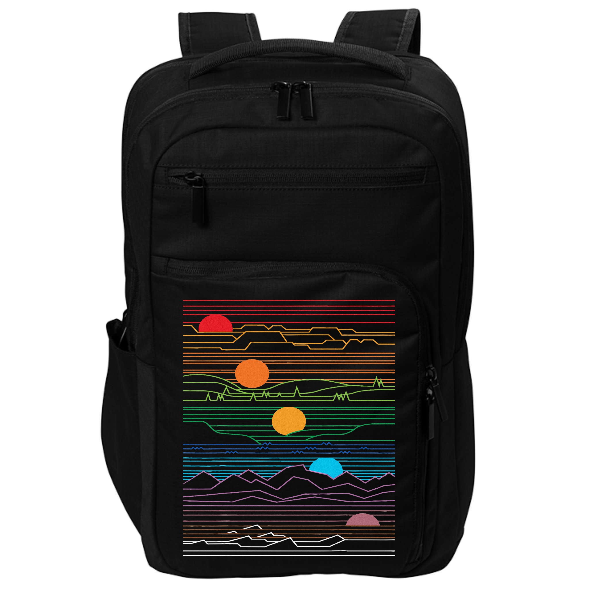 EDM Techno Sun Moon Design Dance Rave Music Festival Impact Tech Backpack