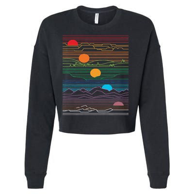 EDM Techno Sun Moon Design Dance Rave Music Festival Cropped Pullover Crew