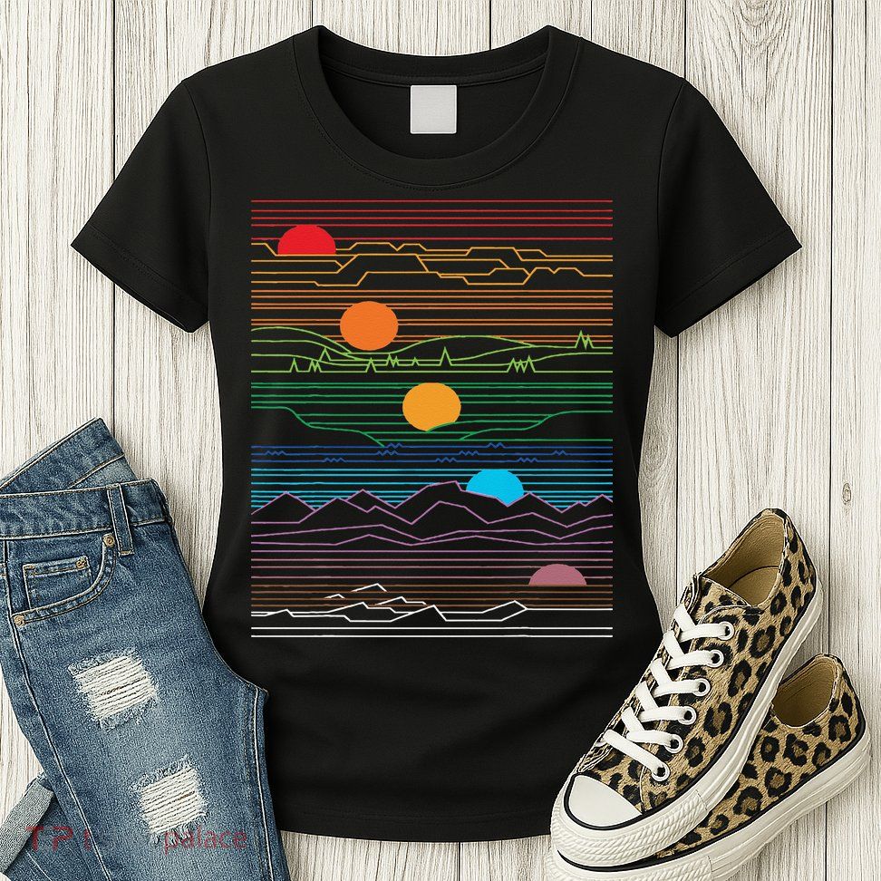 EDM Techno Sun Moon Design Dance Rave Music Festival Womens T-Shirt