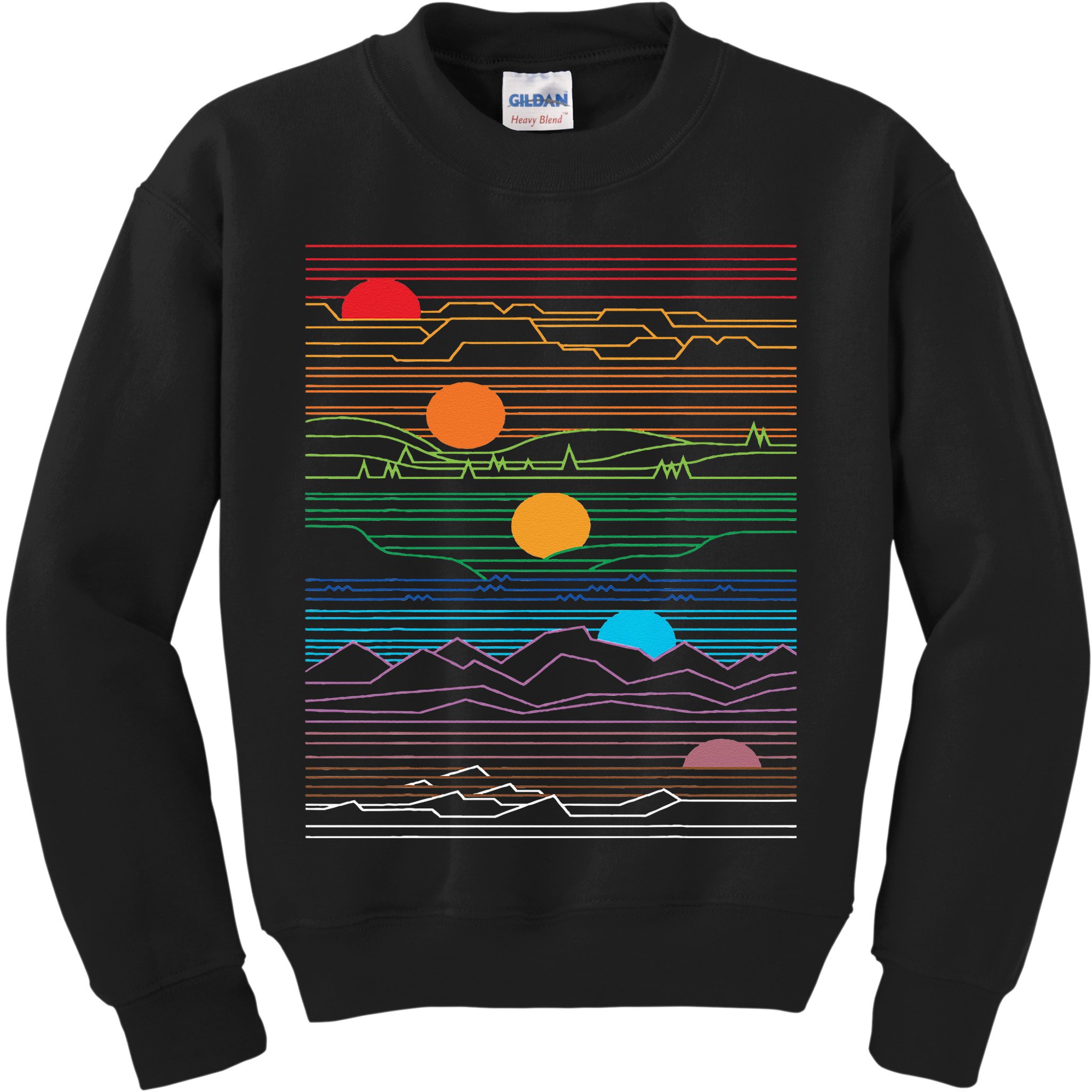 EDM Techno Sun Moon Design Dance Rave Music Festival Kids Sweatshirt