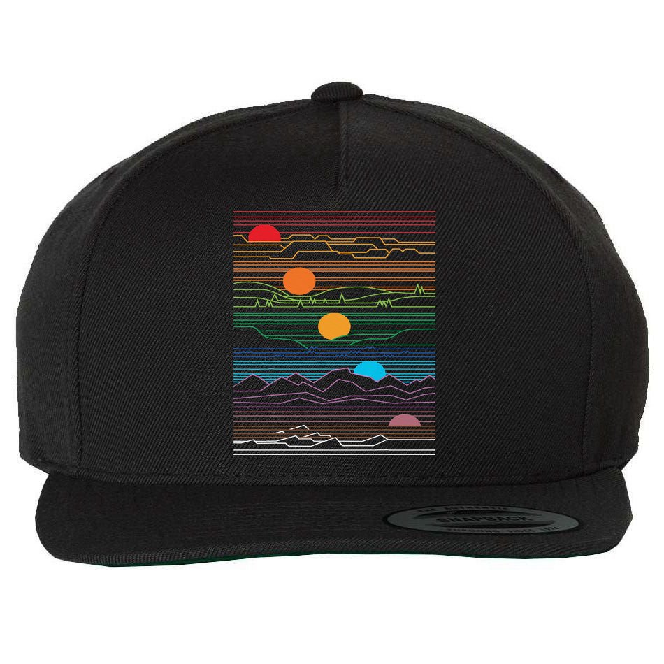 EDM Techno Sun Moon Design Dance Rave Music Festival Wool Snapback Cap