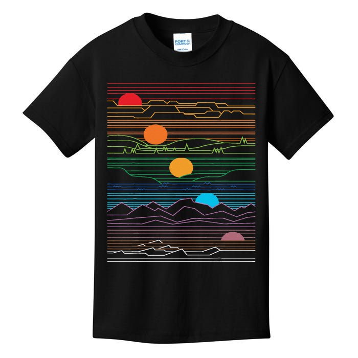 EDM Techno Sun Moon Design Dance Rave Music Festival Kids T-Shirt