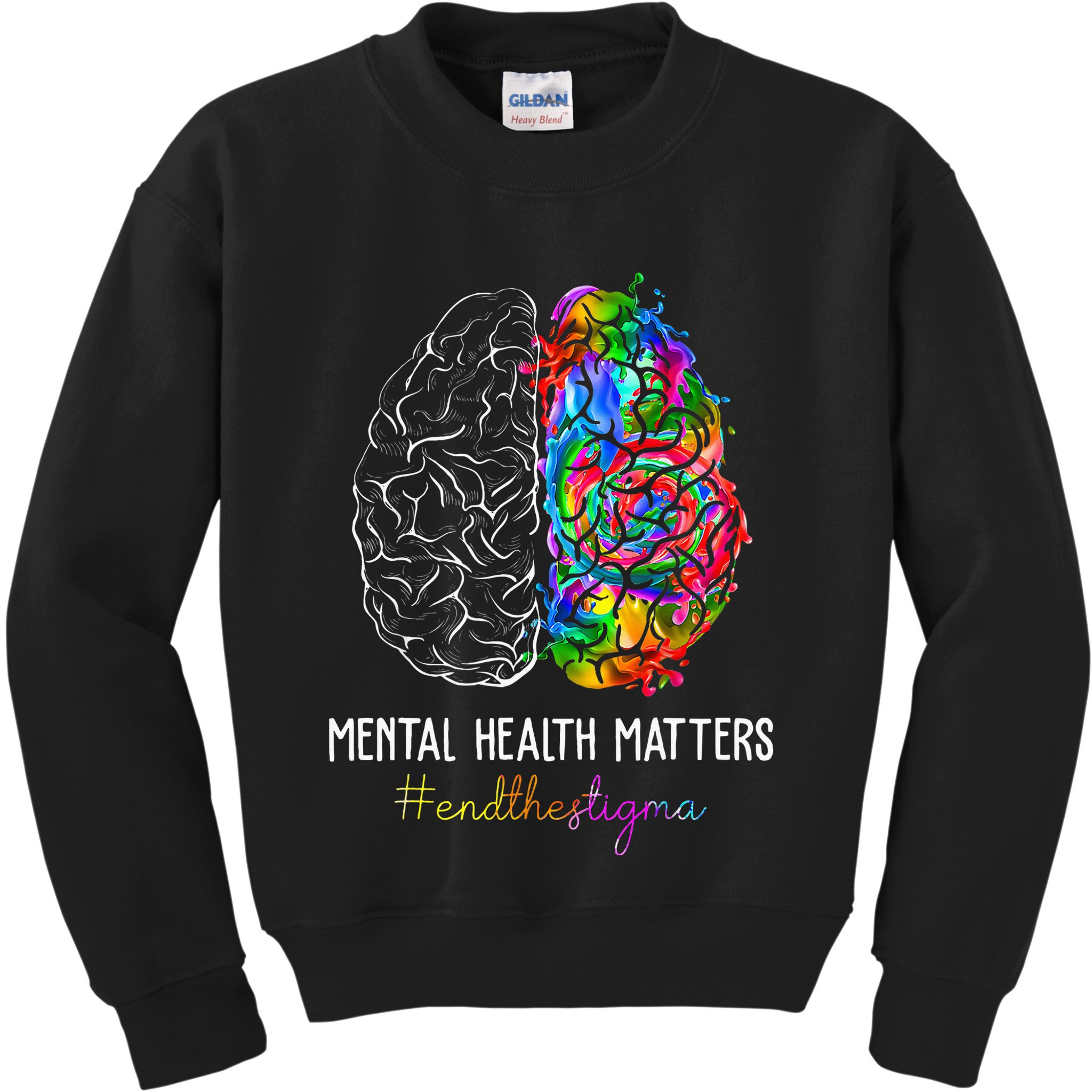 End The Stigma Mental Health Matters Mental Awareness Gifts Kids Sweatshirt