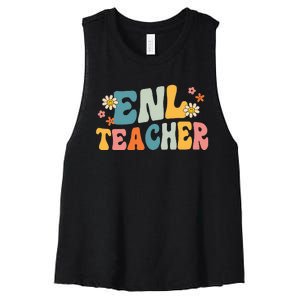 ENL Teacher Squad English New Language Squad Crew Team Women's Racerback Cropped Tank