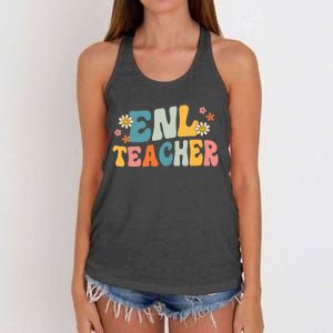 ENL Teacher Squad English New Language Squad Crew Team Women's Knotted Racerback Tank