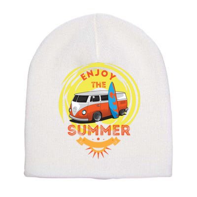 Enjoy The Summer Funny Summer Vibes Short Acrylic Beanie