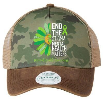 End The Stigma Mental Health Matters Awareness Brain Illness  Legacy Tie Dye Trucker Hat
