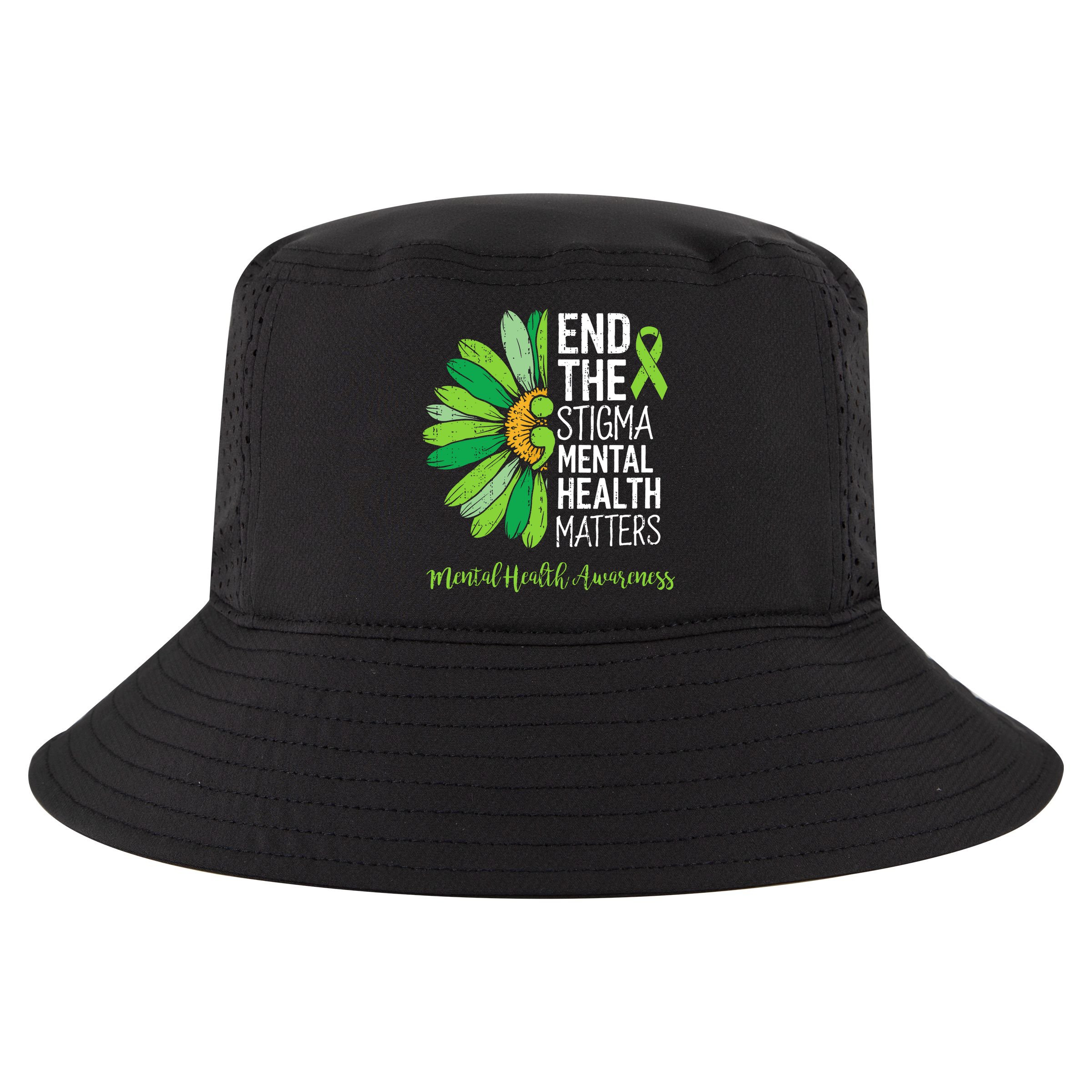 End The Stigma Mental Health Matters Awareness Brain Illness  Cool Comfort Performance Bucket Hat