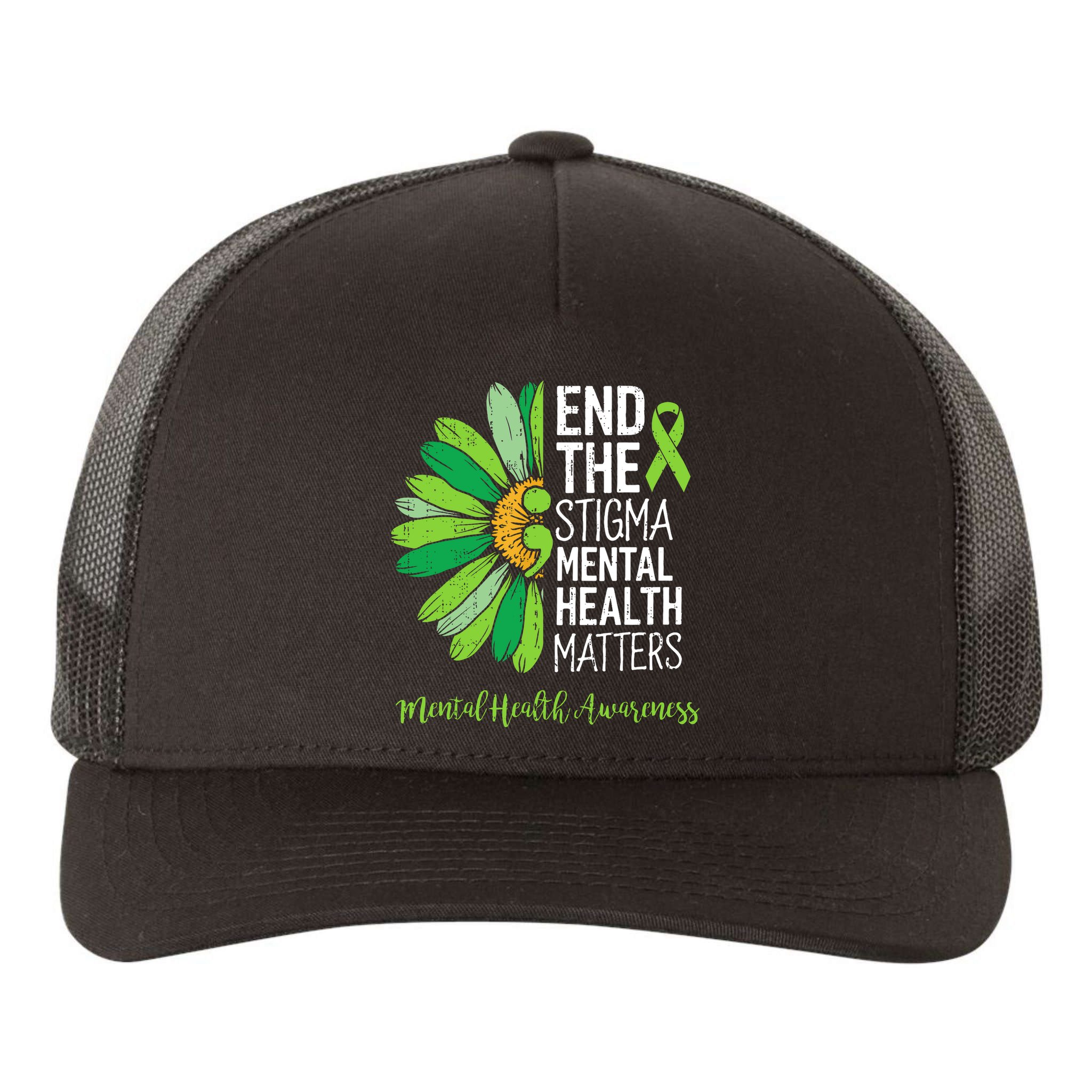End The Stigma Mental Health Matters Awareness Brain Illness  Yupoong Adult 5-Panel Trucker Hat