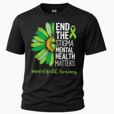 End The Stigma Mental Health Matters Awareness Brain Illness  Performance Shirt