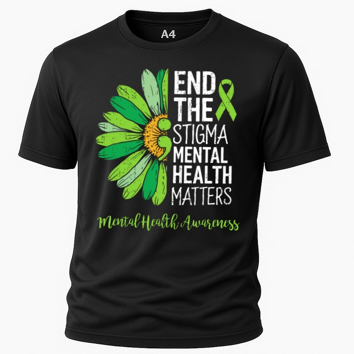 End The Stigma Mental Health Matters Awareness Brain Illness  Cooling Performance Crew T-Shirt