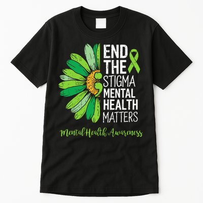 End The Stigma Mental Health Matters Awareness Brain Illness  Tall T-Shirt