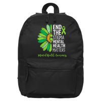 End The Stigma Mental Health Matters Awareness Brain Illness  16 in Basic Backpack