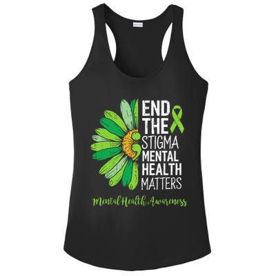 End The Stigma Mental Health Matters Awareness Brain Illness  Ladies PosiCharge Competitor Racerback Tank