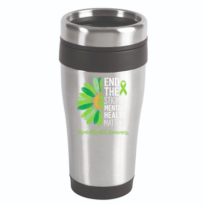 End The Stigma Mental Health Matters Awareness Brain Illness  16oz Travel Tumbler
