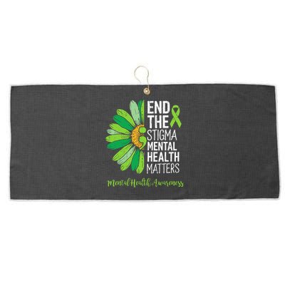 End The Stigma Mental Health Matters Awareness Brain Illness  Large Microfiber Waffle Golf Towel