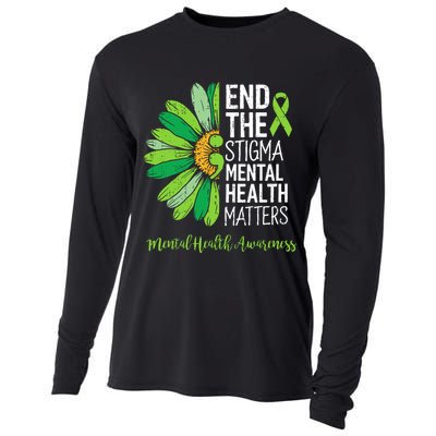 End The Stigma Mental Health Matters Awareness Brain Illness  Cooling Performance Long Sleeve Crew