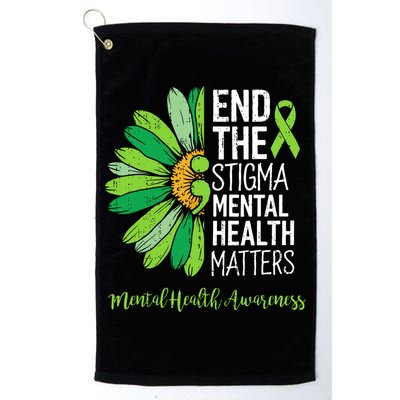 End The Stigma Mental Health Matters Awareness Brain Illness  Golf Towel