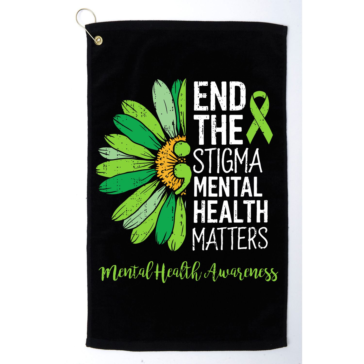 End The Stigma Mental Health Matters Awareness Brain Illness  Golf Towel