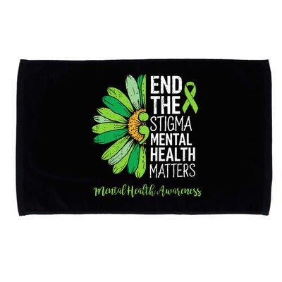 End The Stigma Mental Health Matters Awareness Brain Illness  Microfiber Hand Towel