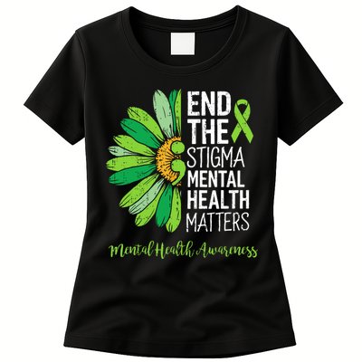 End The Stigma Mental Health Matters Awareness Brain Illness  Womens T-Shirt