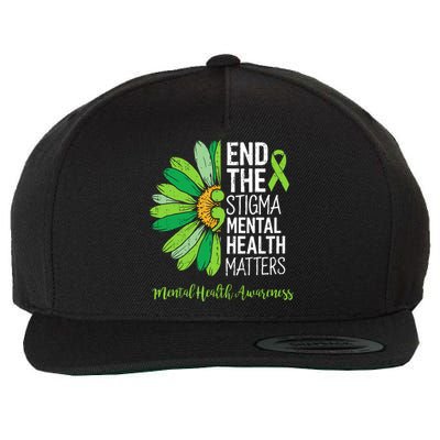 End The Stigma Mental Health Matters Awareness Brain Illness  Wool Snapback Cap