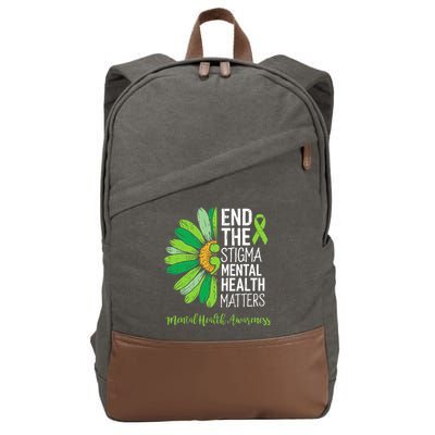 End The Stigma Mental Health Matters Awareness Brain Illness  Cotton Canvas Backpack