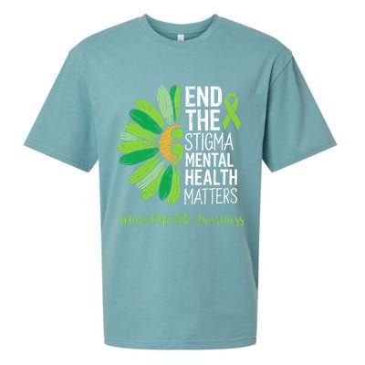 End The Stigma Mental Health Matters Awareness Brain Illness  Sueded Cloud Jersey T-Shirt
