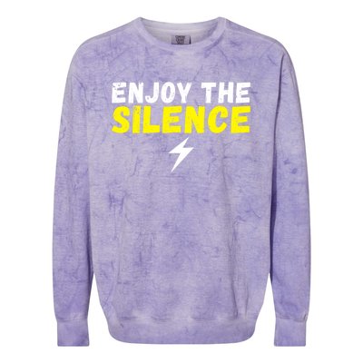 Enjoy The Silence Ev Electric Vehicle Funny Gift Colorblast Crewneck Sweatshirt