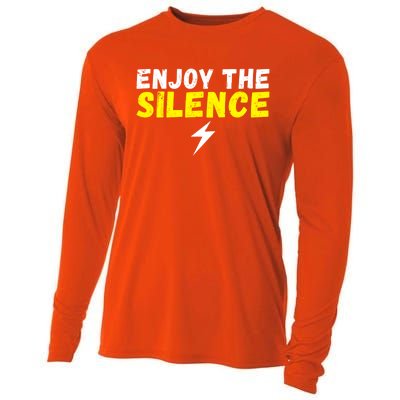 Enjoy The Silence Ev Electric Vehicle Funny Gift Cooling Performance Long Sleeve Crew