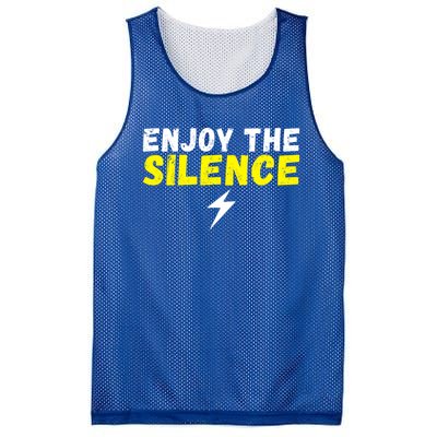 Enjoy The Silence Ev Electric Vehicle Funny Gift Mesh Reversible Basketball Jersey Tank