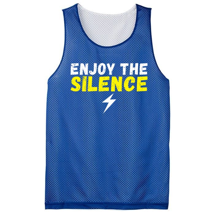 Enjoy The Silence Ev Electric Vehicle Funny Gift Mesh Reversible Basketball Jersey Tank