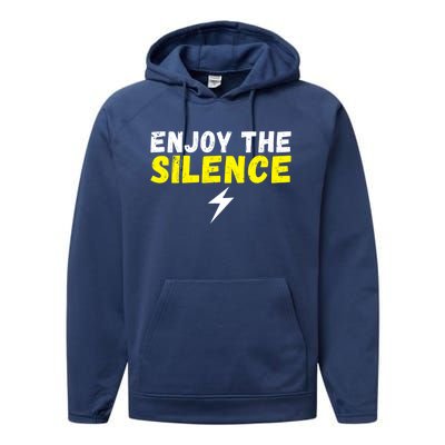 Enjoy The Silence Ev Electric Vehicle Funny Gift Performance Fleece Hoodie