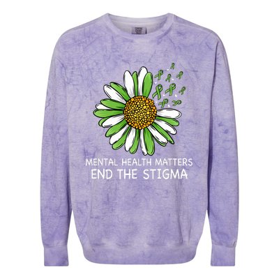 End The Stigma Mental Health Awareness Colorblast Crewneck Sweatshirt