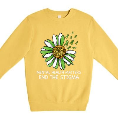 End The Stigma Mental Health Awareness Premium Crewneck Sweatshirt