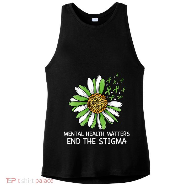 End The Stigma Mental Health Awareness Ladies PosiCharge Tri-Blend Wicking Tank