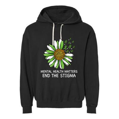 End The Stigma Mental Health Awareness Garment-Dyed Fleece Hoodie