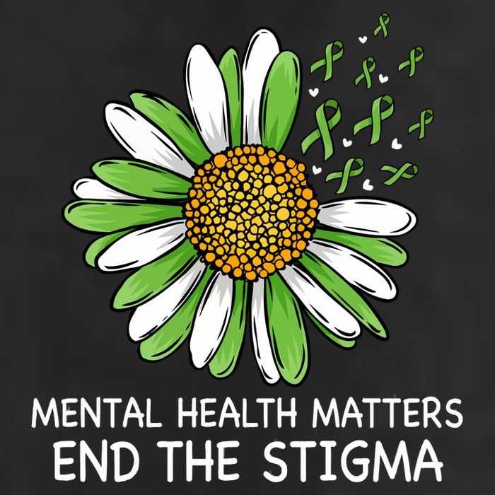 End The Stigma Mental Health Awareness 7 Panel Mesh Trucker Snapback Hat