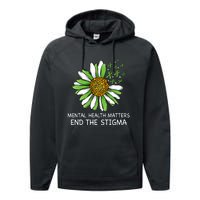 End The Stigma Mental Health Awareness Performance Fleece Hoodie