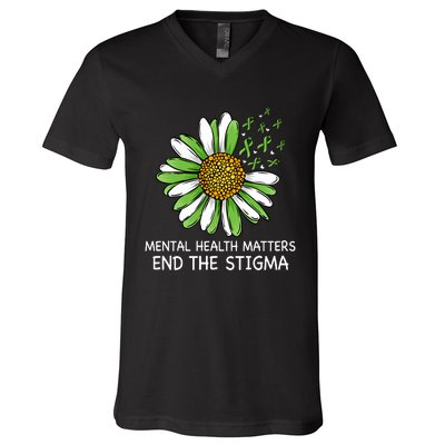 End The Stigma Mental Health Awareness V-Neck T-Shirt