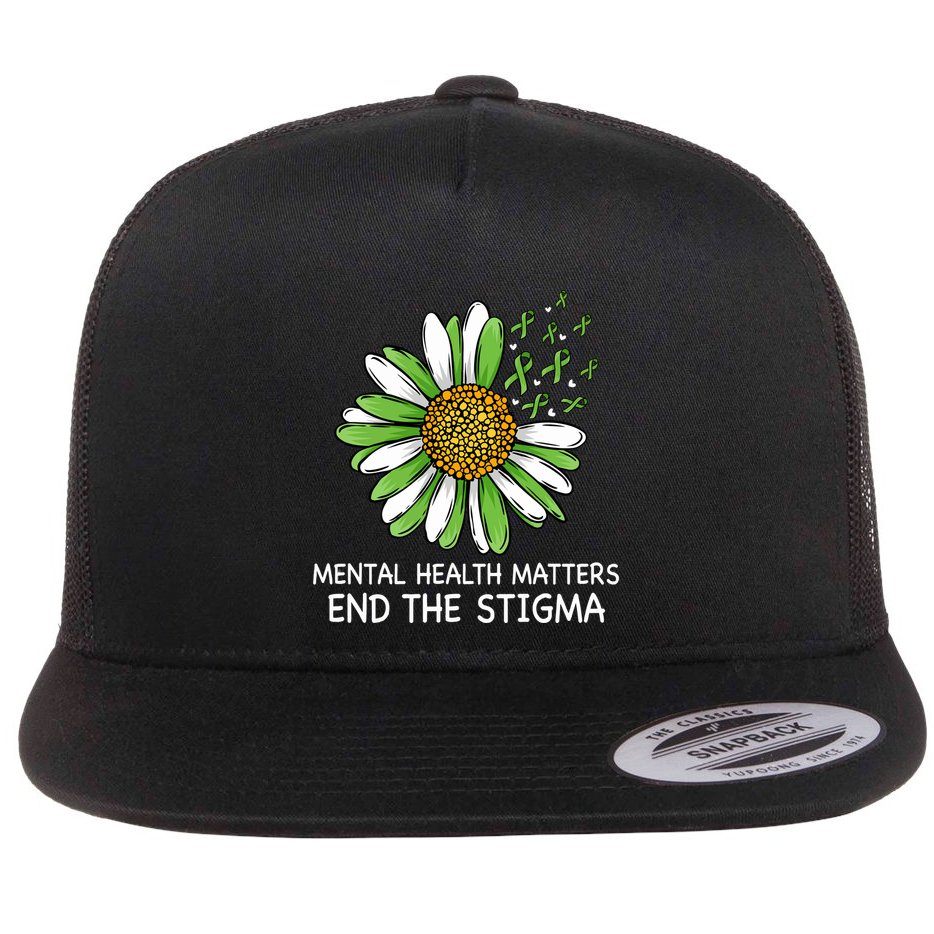 End The Stigma Mental Health Awareness Flat Bill Trucker Hat