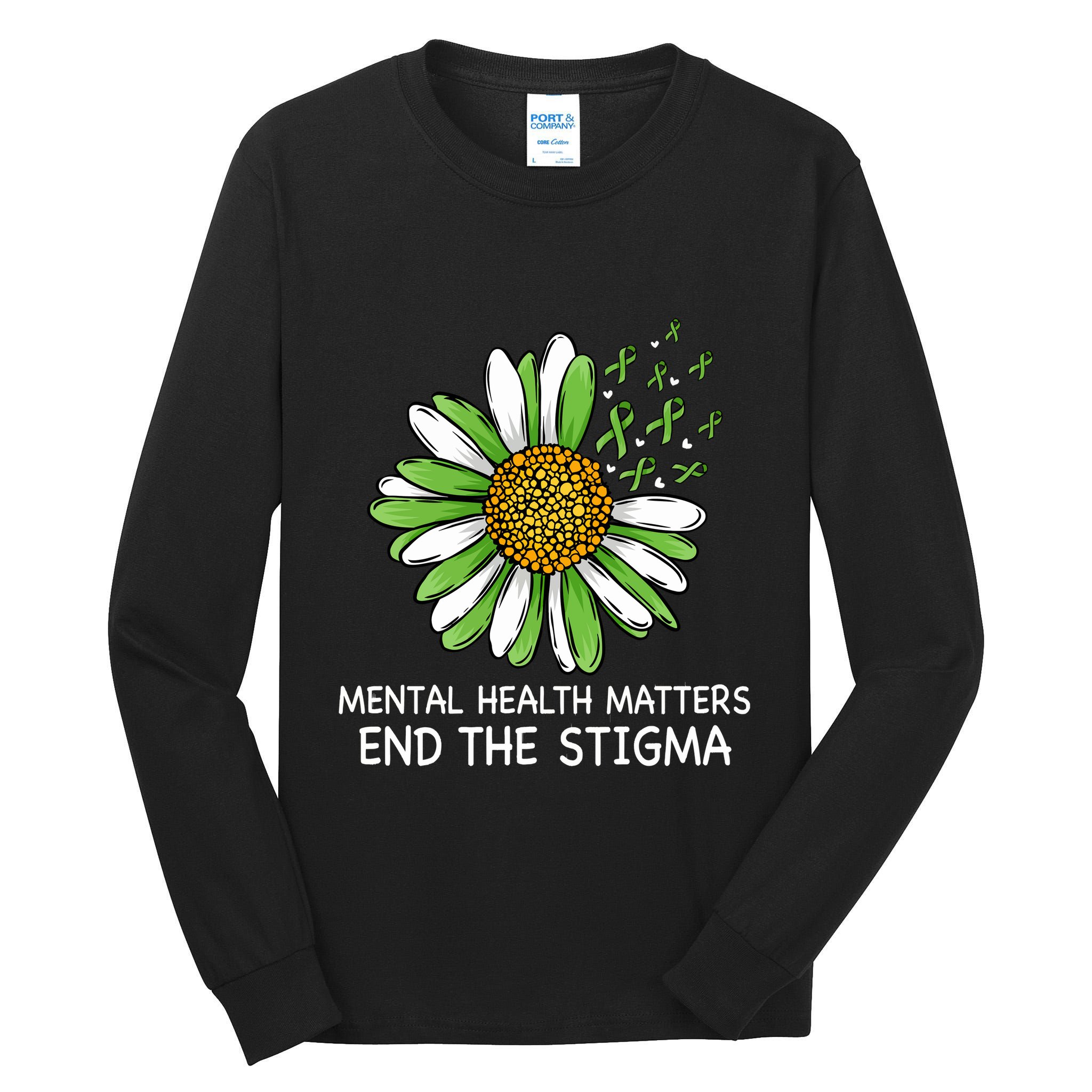 End The Stigma Mental Health Awareness Tall Long Sleeve T-Shirt